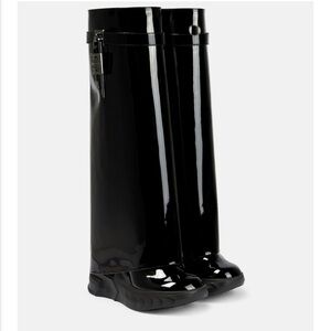 BNIB Givenchy Patent Shark Lock Biker Boot